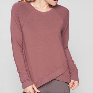 Athleta Mauve Criss Cross Long Sleeve Sweatshirt Size XXS
